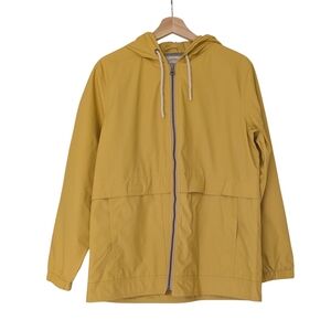 Weatherproof Women's Yellow Hooded Waterproof Zip Up Jacket, M